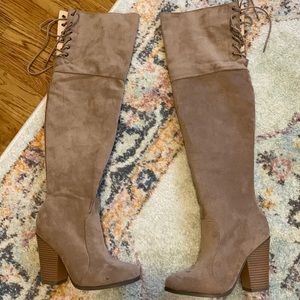 Over the knee, suede boots